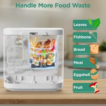 4L Electric Composter for Kitchen, Smart Compost Bin Outdoor/Indoor, Odorless/Auto-Cleaning/ 3 Modes/Intelligent LED Display 4