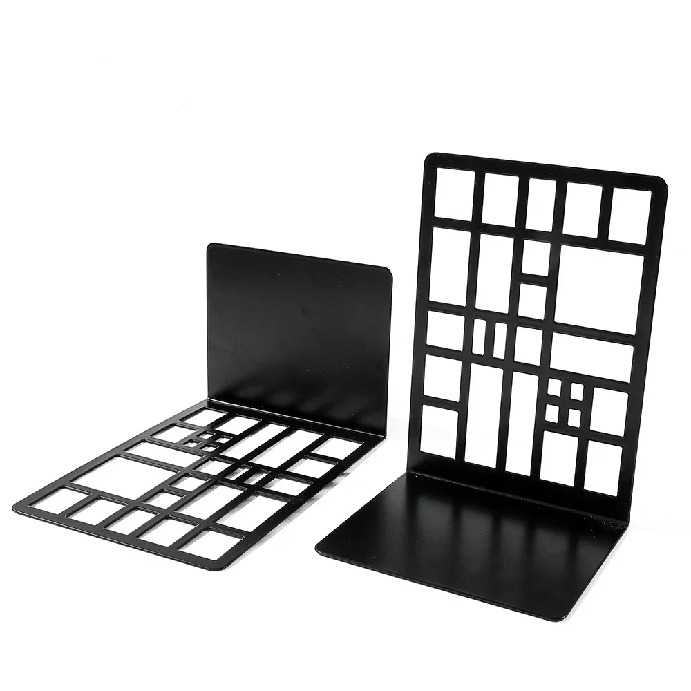 Book Holder Bookcase Railing Book End Bookcase End Heavy Duty Book Storage Home Holder Iron 2pcs