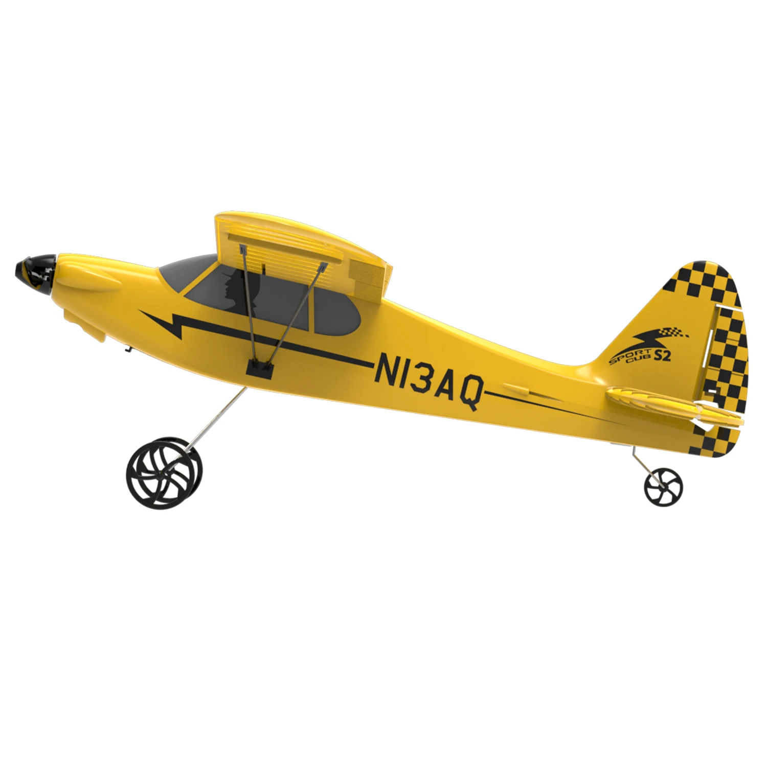 Détail du moteur sans noyau 8mm du planeur RC EPP 400mm, hélice bien visible.