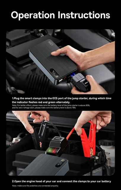 Baseus 1000a Car Jump Starter Power Bank 12000mah Portable Battery Station  For 3.5l/6l Car Emergency Booster Starting Device - Jump Starter -  AliExpress