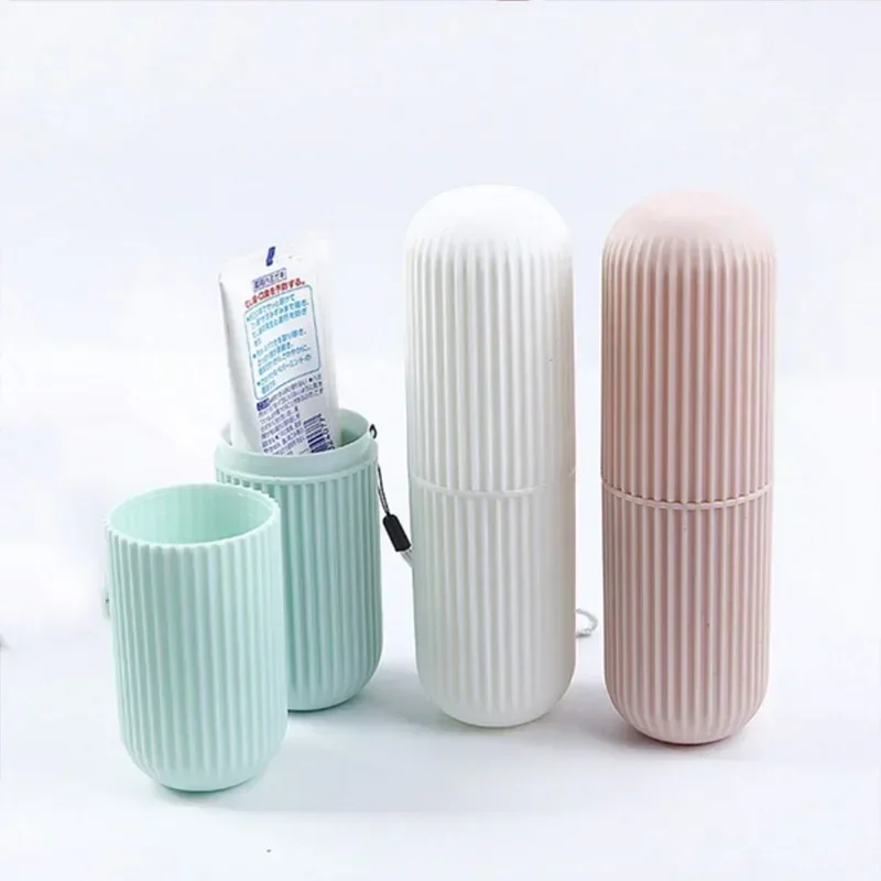 Travel Brushing Cups Simple Tooth Cylinder Toothpaste Cover Portable Travel Suit Couple Toothbrush Box Dental Storage Box images - 6