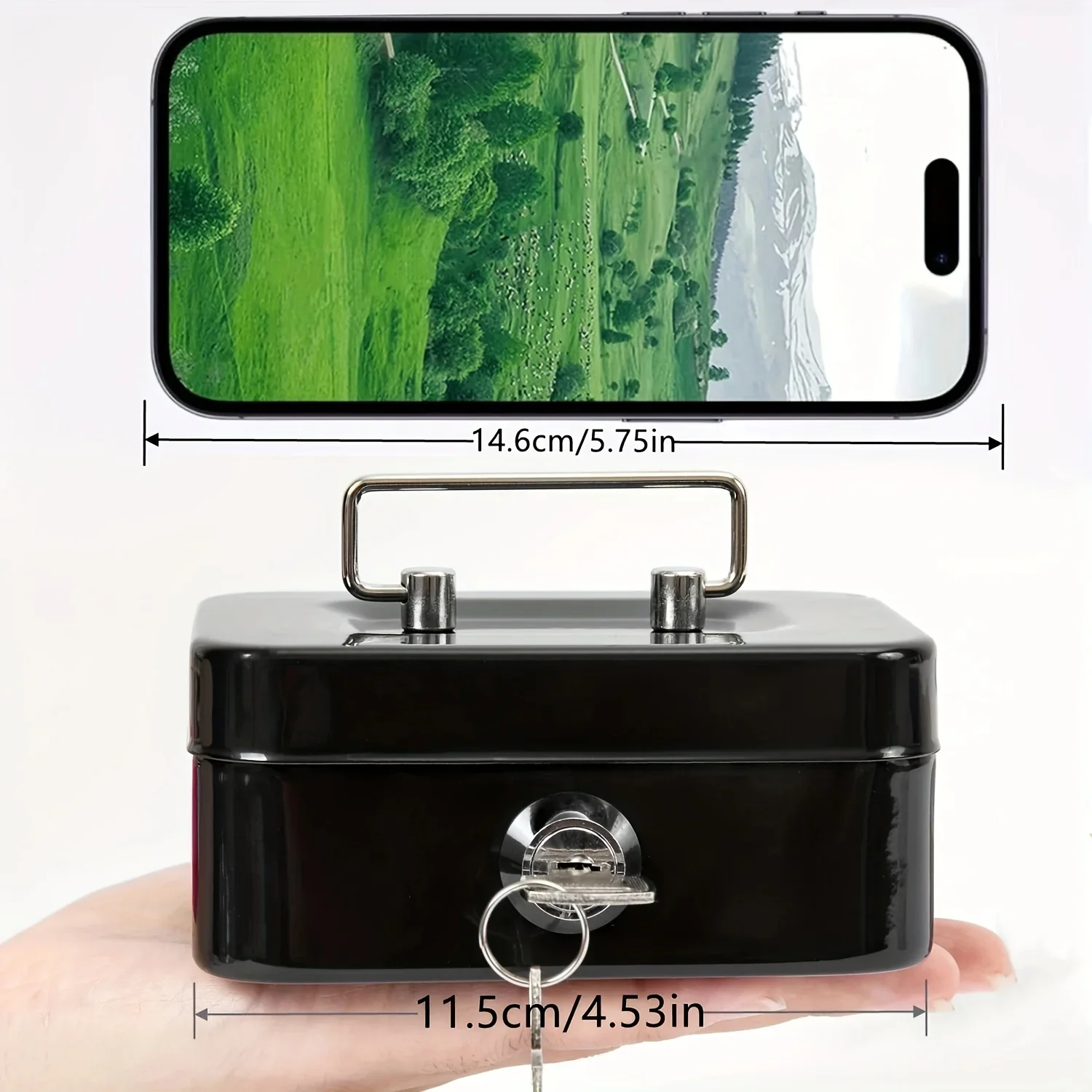 Money Safe Lockable Cash With Key,Portable Piggy Made Of Metal Small Security Lock Box Sturdy Coin Boxes For Kids_voghion.com