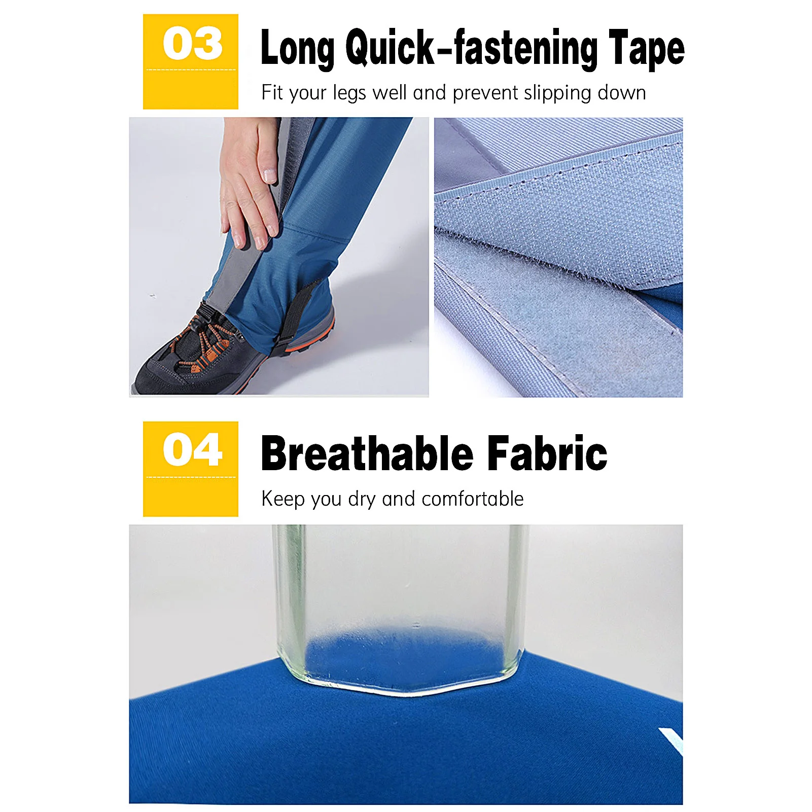  slider image of Leg Gaiters Waterproof Adjustable