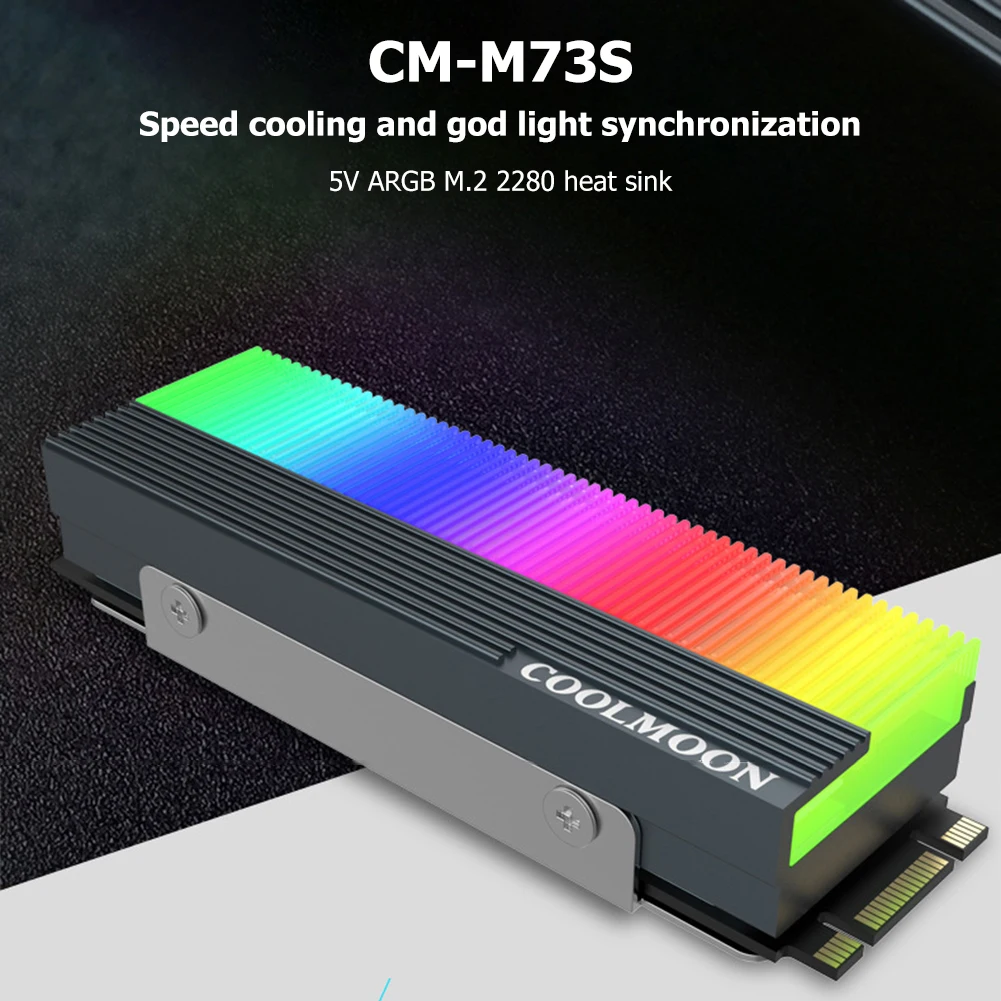 COOLMOON CM-M2A M.2 ARGB SSD Heatsink Cooler 2280 Solid State Hard Disk  Radiator Heat Dissipation Pad - AliExpress