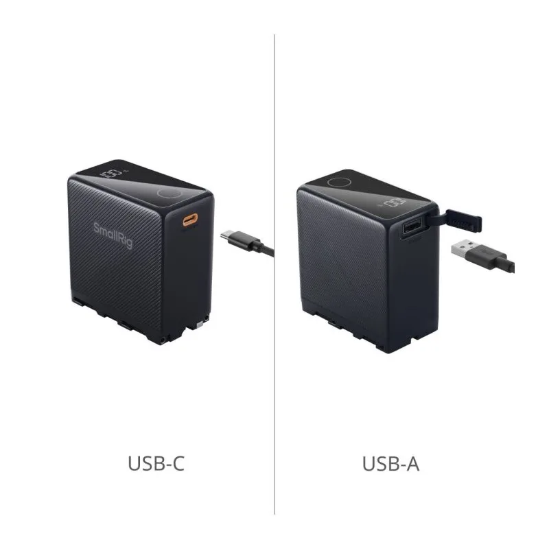 SmallRig NP-F970 10500mAh/76.65WH Rechargeable Camera Battery USB-C/USB-A Input/