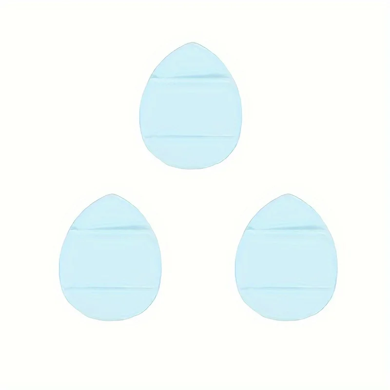 3Pcs Pear Shape Sponges - Hydrophilic Finger-Style Puffs for BB Cream/Powder/Foundation | Latex-Free Travel Kit All Skin Types