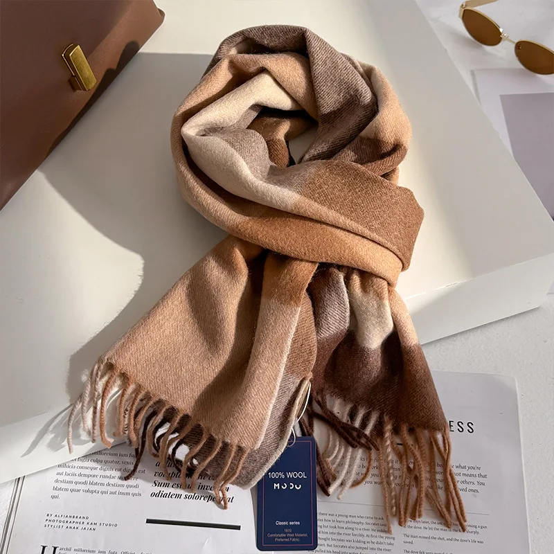 100% wolle Frauen Schal Herbst Winter Vintage Adrette Plaid Wrap Schals Pashmina Mujer Femme Foulard Bufanda Schal Stola – Detail 24