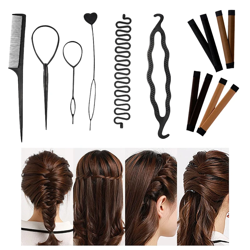 

Hair Bun Makers Styling Tools DIY Hair Modelling Tool Kit Hairdresser Kit Set Magic Simple Fast Spiral Hair Braiding Tool