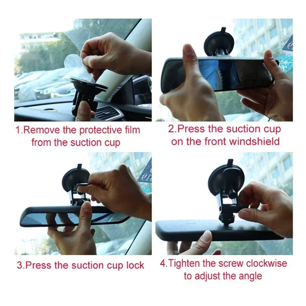 Car Rear View Mirror Adjustable 360 Panoramic Vehicle Car Rearview Parts with Suction Cup Car Decor Interior Accessories