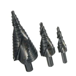 Jeu de forets étagés en acier HSS de 4 à 12/20/32mm, jeu de forets étagés à rainure droite, revêtu de titane, pour le bois et le métal, jeu de 3 pièces 