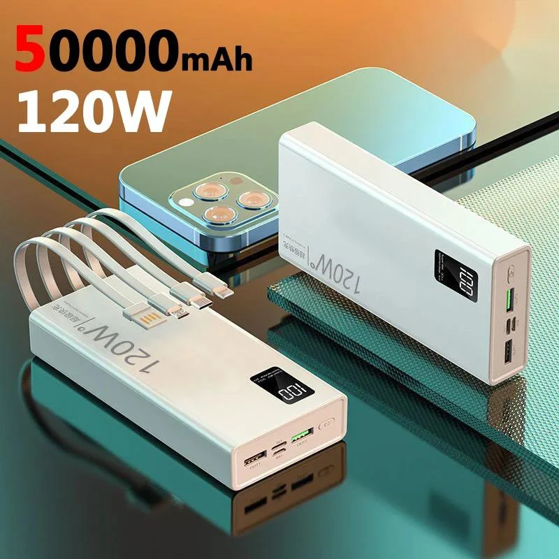 Originale Per Xiaomi Power Bank 50000Mah Grande Capacità 120W Ricarica Super Veloce Power Bank Portatile Per Laptop Samsung Android