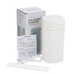 600ml Dual Spray Port Aromatherapy Diffuser with Colorful LED Lights (WHITE)