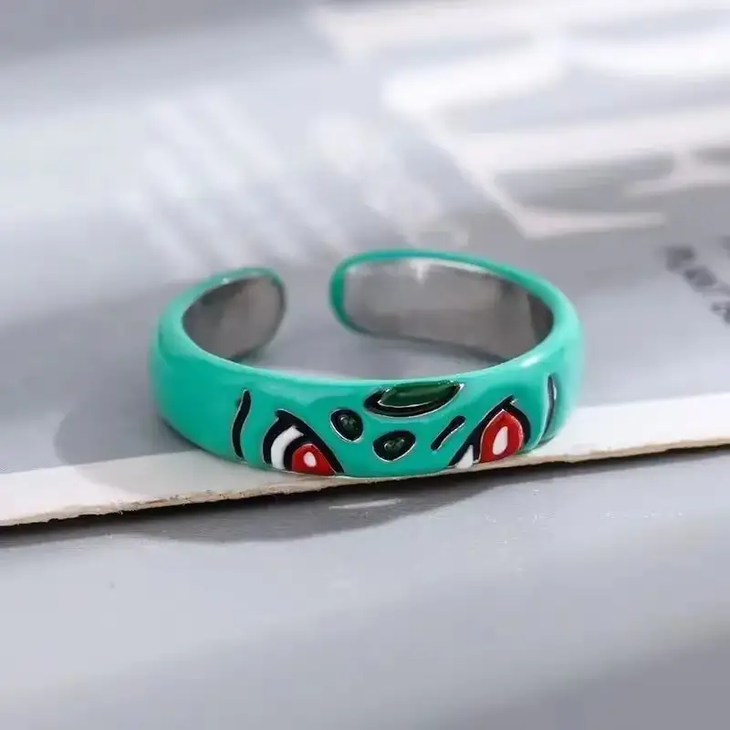 Pokemon Dratini Couple Ring S925 Silver Anime Peripheral Opening Adjustable  Cartoon Accessories Fashion Gift - Image 2