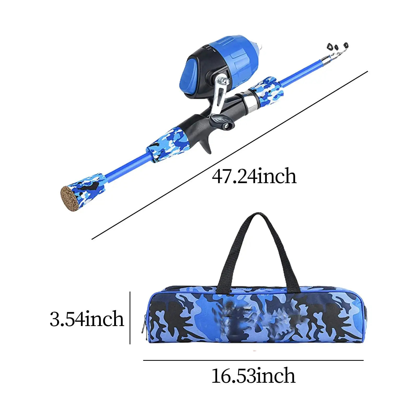 Kids Fishing Rod Set Fishing Rod and Reel Combo Set for Travel Camping Teen