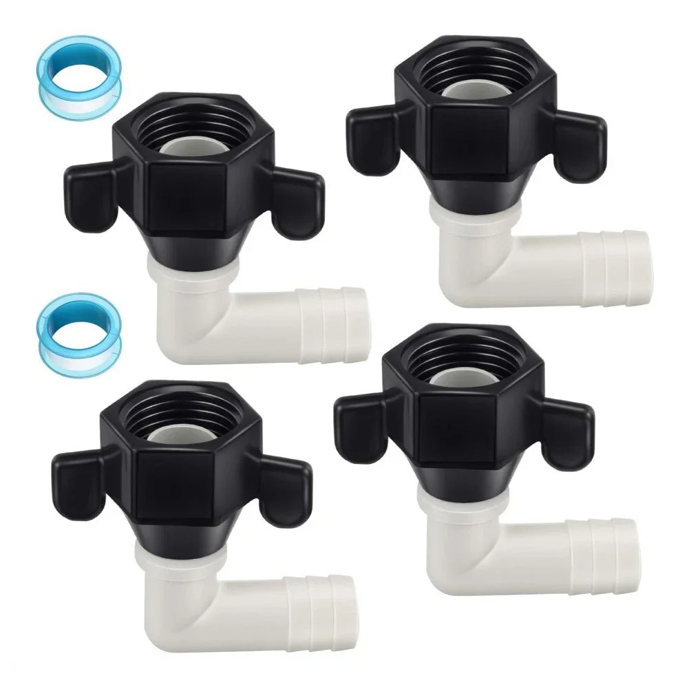 1/2x1/4 Barb Elbow And Straight Swivel RV Water Pump Fittings With Sealing Tape Nylon Rotatable Design Water Pump Fitting