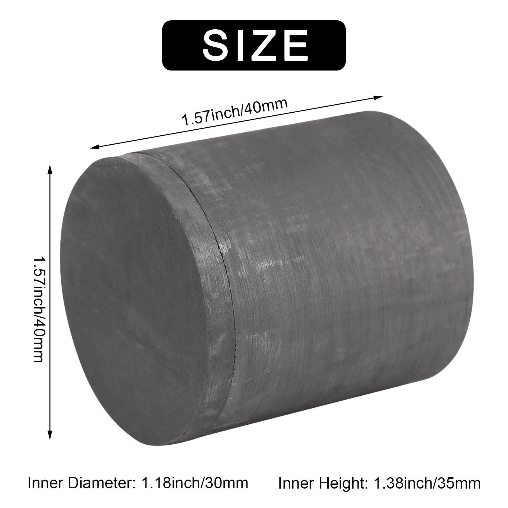 bobotron High Purity Graphite Melting Crucible Casting with Lid Cover 4040mm for Silver/&Black