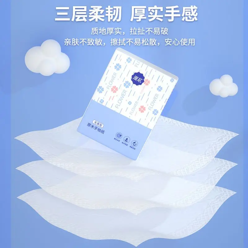 10 Packs Mini Handkerchiefs Paper Portable Virgin Wood Pulp Napkins Household Outdoor Soft Facial Tissue