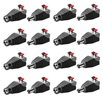 DC 전원 커넥터 플러그 암수 DC 커넥터, CCTV 카메라 LED 스트립 스피커용 전원 잭 어댑터 소켓, 5.5mm X 2.1mm