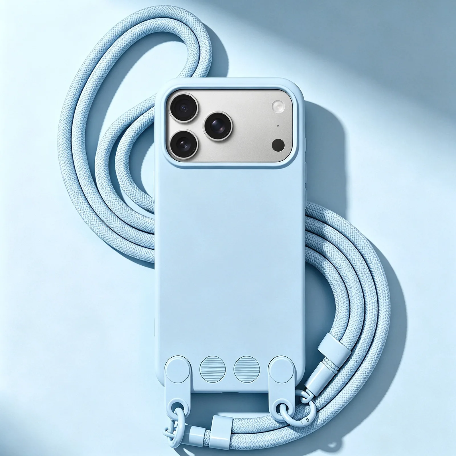 Elegant Crossbody Long Lanyard Phone Case with Skin-Touch Anti-Fall Liquid PC Cover