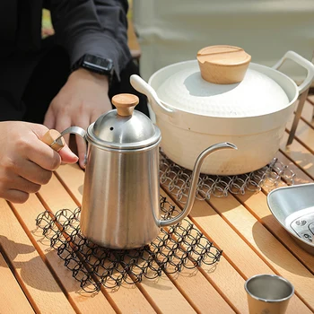 Outdoor Spring Insulated Mat 304 Stainless Steel Trivets Trivet Mat Heat Resistant Mat for Hot Dishes Pots and Pans for Camping 2