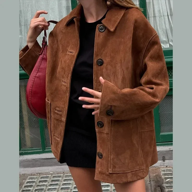 Retro Heavy Canvas Jacket Lapel Day Coat Autumn