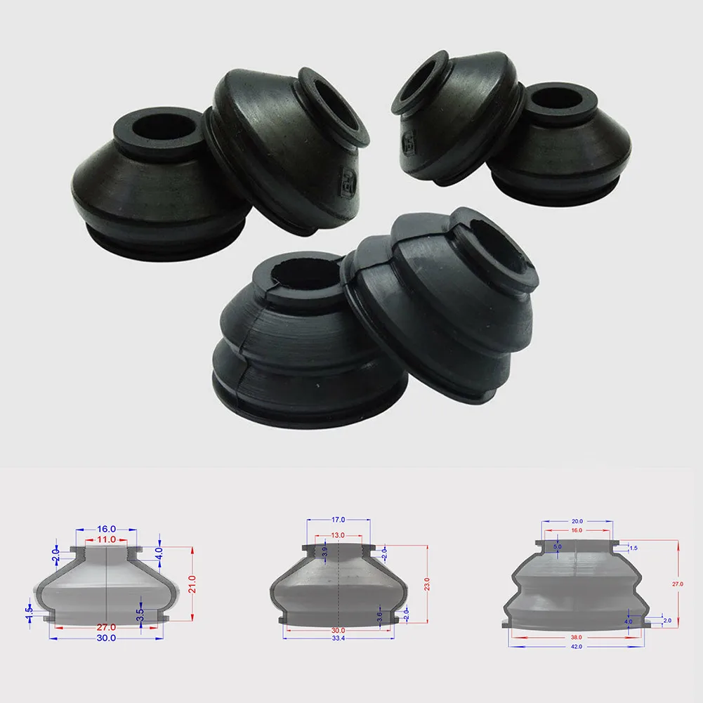 Ball Joint Boot Car Suspension Steering Ball Joint Rubber Dust Boot Cover Track Tie Turn Rods Ends Set 6pcs