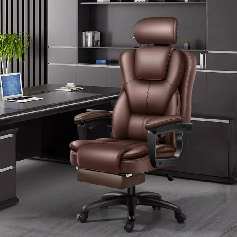 Leather Professional Office Chairs Handle Vintage Wheels Lazy Work Chair Lounge Free Shipping Silla Plegable Office Furniture free shipping nordic office chairs lounge mobile hairdressing professional gaming chair floor design cadeira gamer furniture