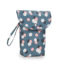 Waterproof Portable Baby Diaper Bag Organizer for Travel and Outdoor Use (Flower)
