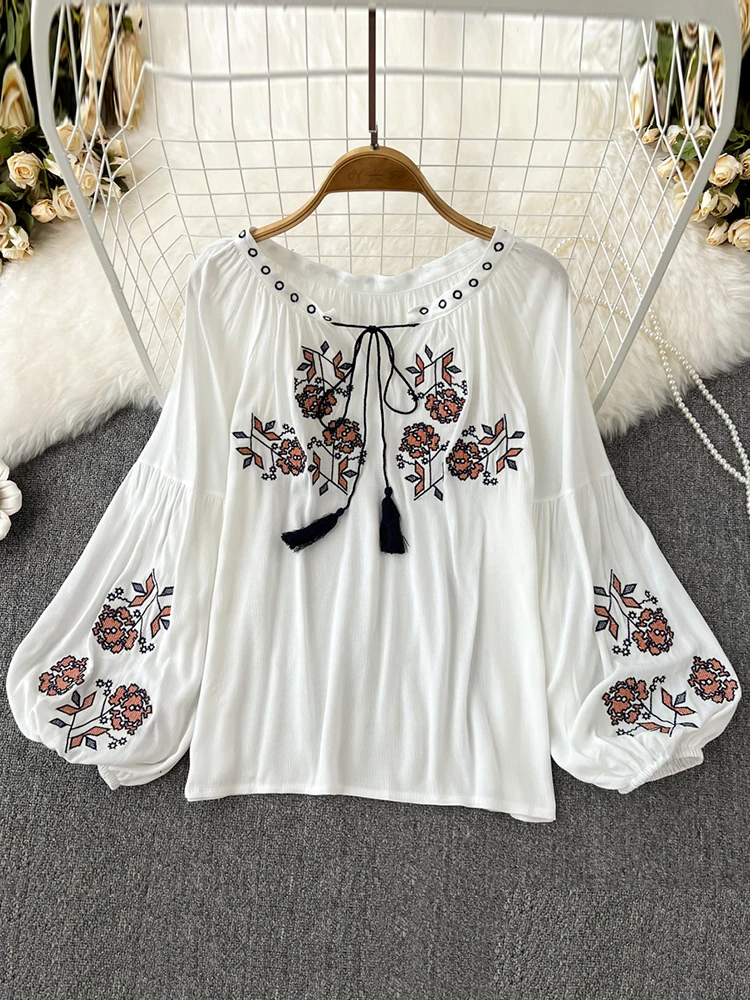 トップス orgue Flower embroidery blouse Flower embroidery blouse