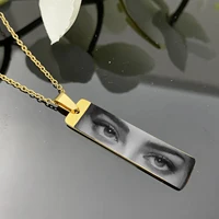 Lemegeton Custom Eye Neckalce Single Sided Photo Pendant Colorful Memorial Personalized Jewelry Women Men Picture DIY Trend Gift