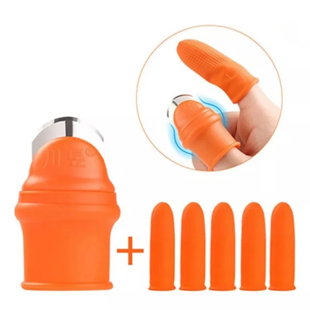 Sharp Pinching Plant Blade Scissors 5pc Glove Thumb Knife Finger Protector Silicon Thumb Knife for Vegetable Fruit Picker Garden garden tool finger protector finger guard fruit picker