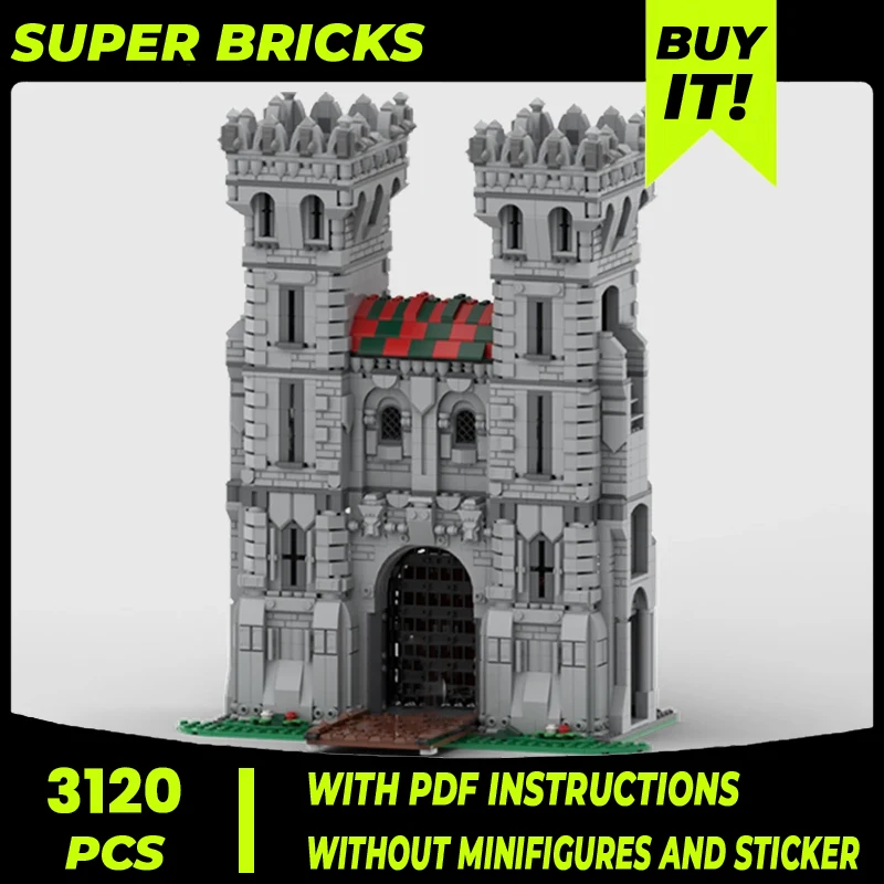 

Medieval Castle Model Moc Building Bricks Red Castle Gate Technology Modular Blocks Gifts Christmas Toys DIY Sets Assembly