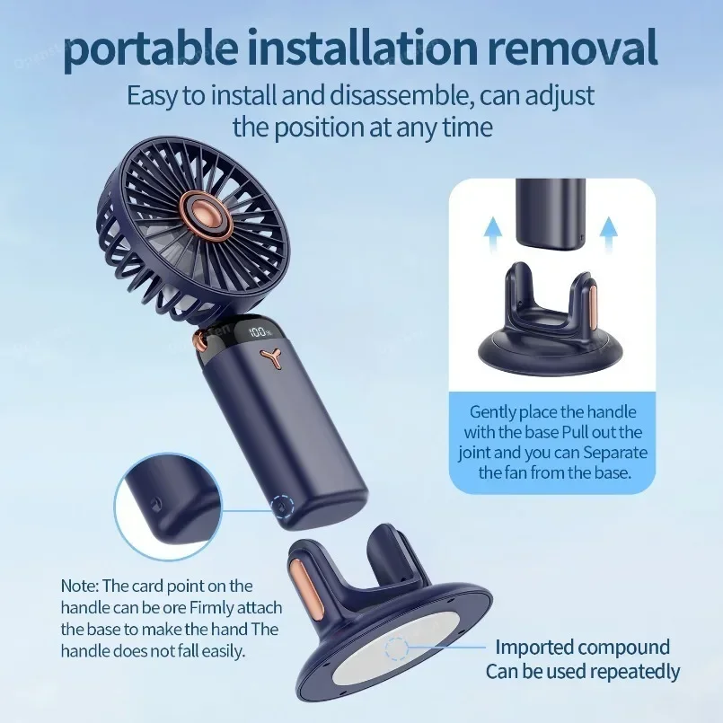 Ventilador Portátil Mini USB Recargable - Plegable, 3 Velocidades, Ideal Para Viajes Y Verano