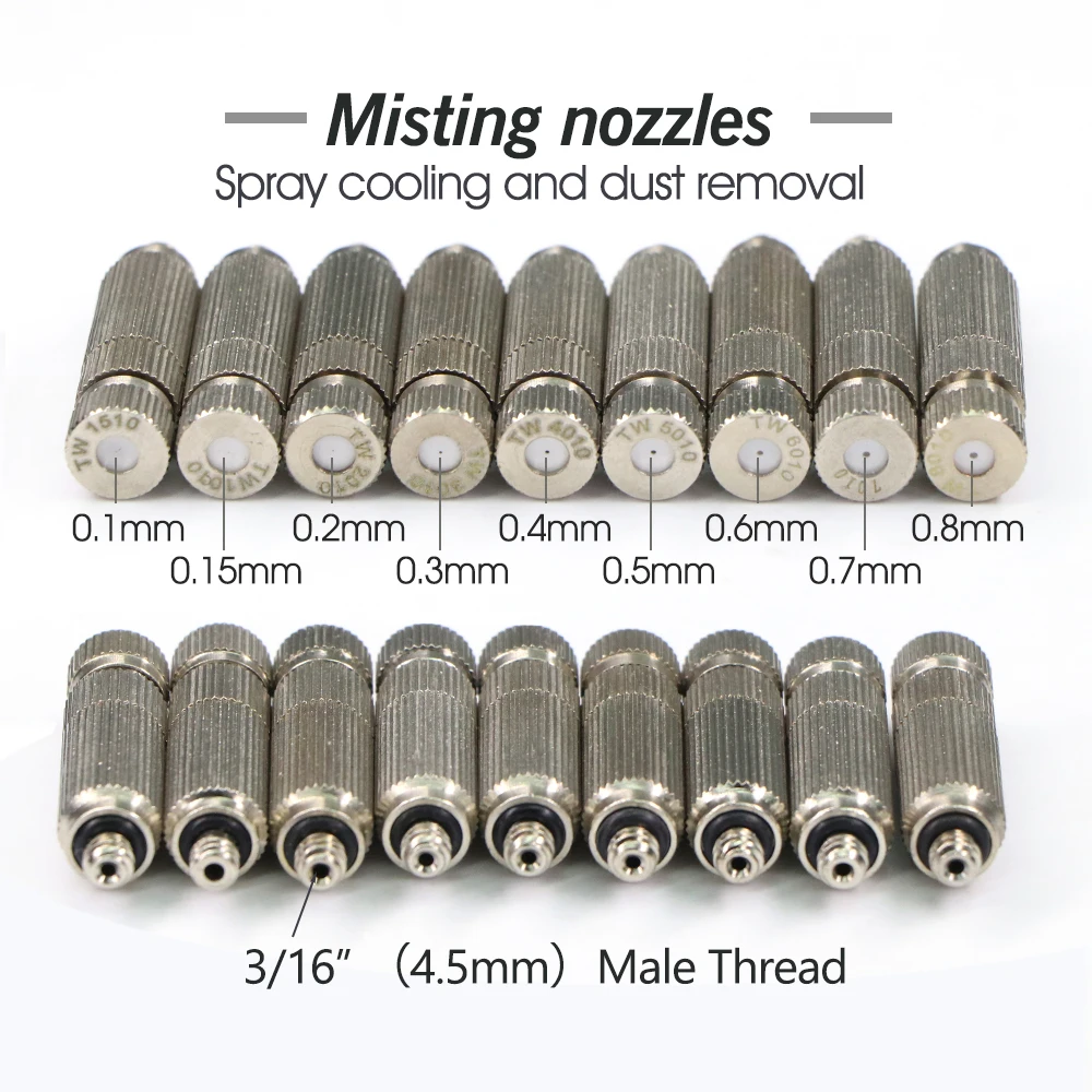 Pressure Washer Nozzle Garden Sprayer Nozzles Garden Irrigation Nozzle 3/16" 0.1-0.8mm High-pressure Misting Nozzle