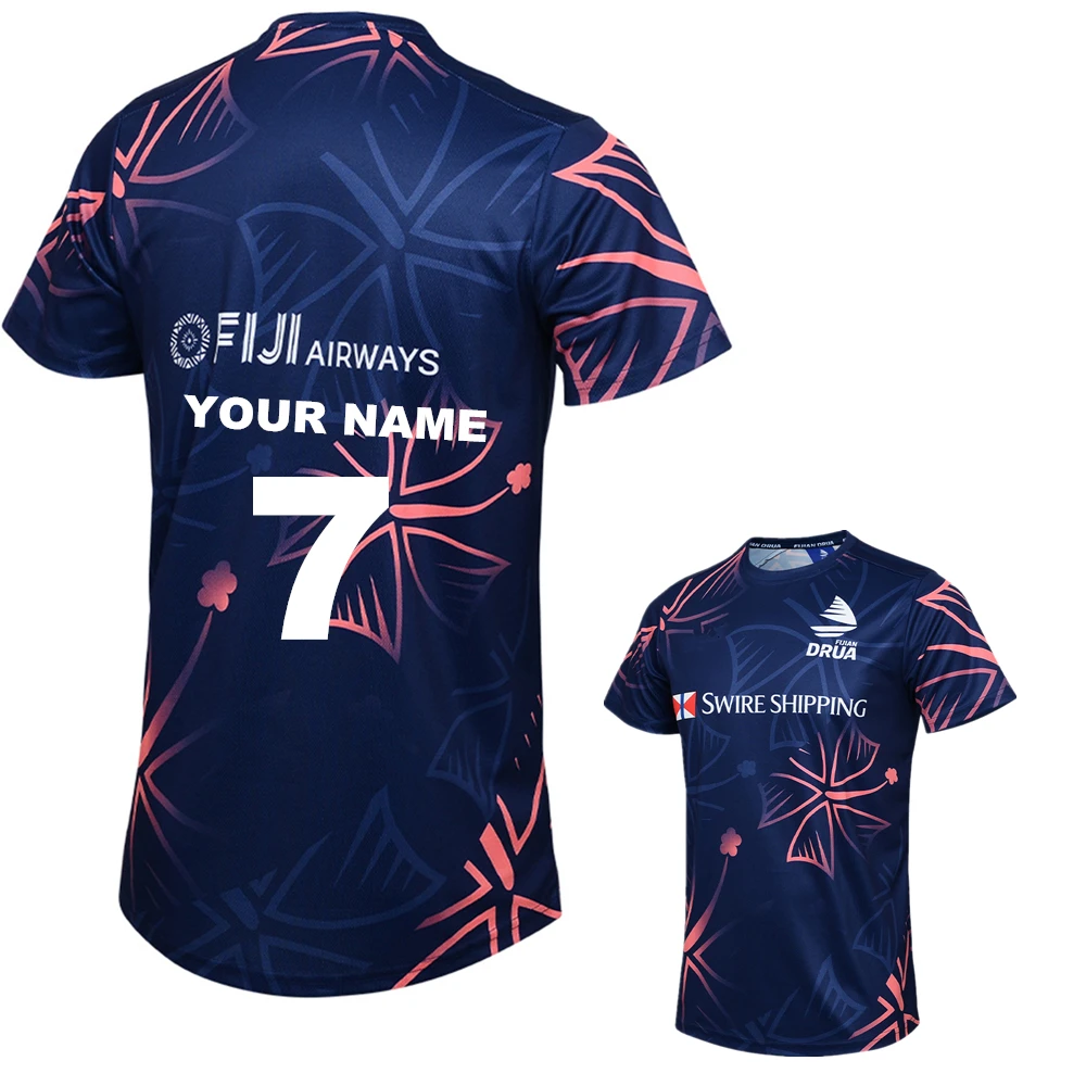 thumbnail image 1 of Camiseta de rugby Fiji Drua de nuevo estilo, camiseta de rugby Fiji local y visitante 2024, camiseta de entrenamiento, nombre y número personalizados, 1 of 5