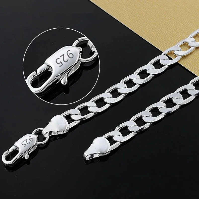 925 Sterling Silver Necklace ' women 16 18 20 22 24 Inches Classic Chain...