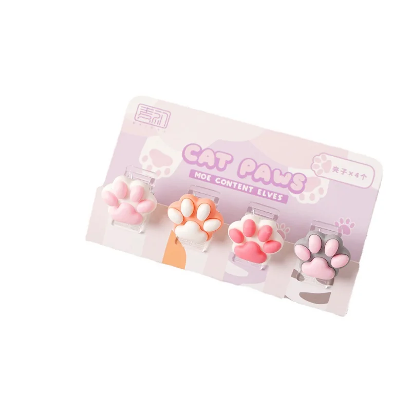 

Mini Cute Paper Clip Creative Lovely Cartoon Cat Paw Scrapbook Journal Clip Student Stationery Acrylic Clip Office Accessories