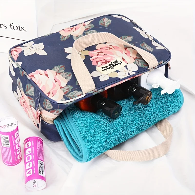 1PC New Portable Makeup Bag, Wash Bag, Travel Outdoor Large Capacity Portable Storage Bag, Bathing Waterproof Shower Bag 6