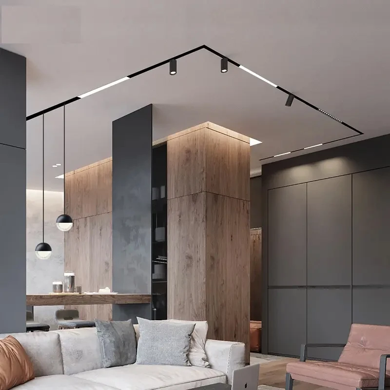 Умная Магнитная дорожка Φ Zigbee Tuya 48 В DALI, светодиодная Магнитная рельсовая система освещения, утопленная Магнитная линейная лампа с регулируемой яркостью