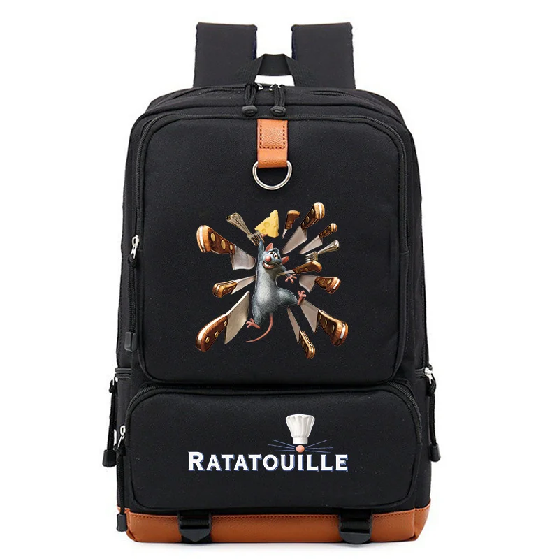

Рюкзак с мультяшными героями Диснея, Рататуй для мальчиков и девочек, дорожный рюкзак на плечо для мужчин и женщин, вместительная повседневная школьная сумка, Mochila