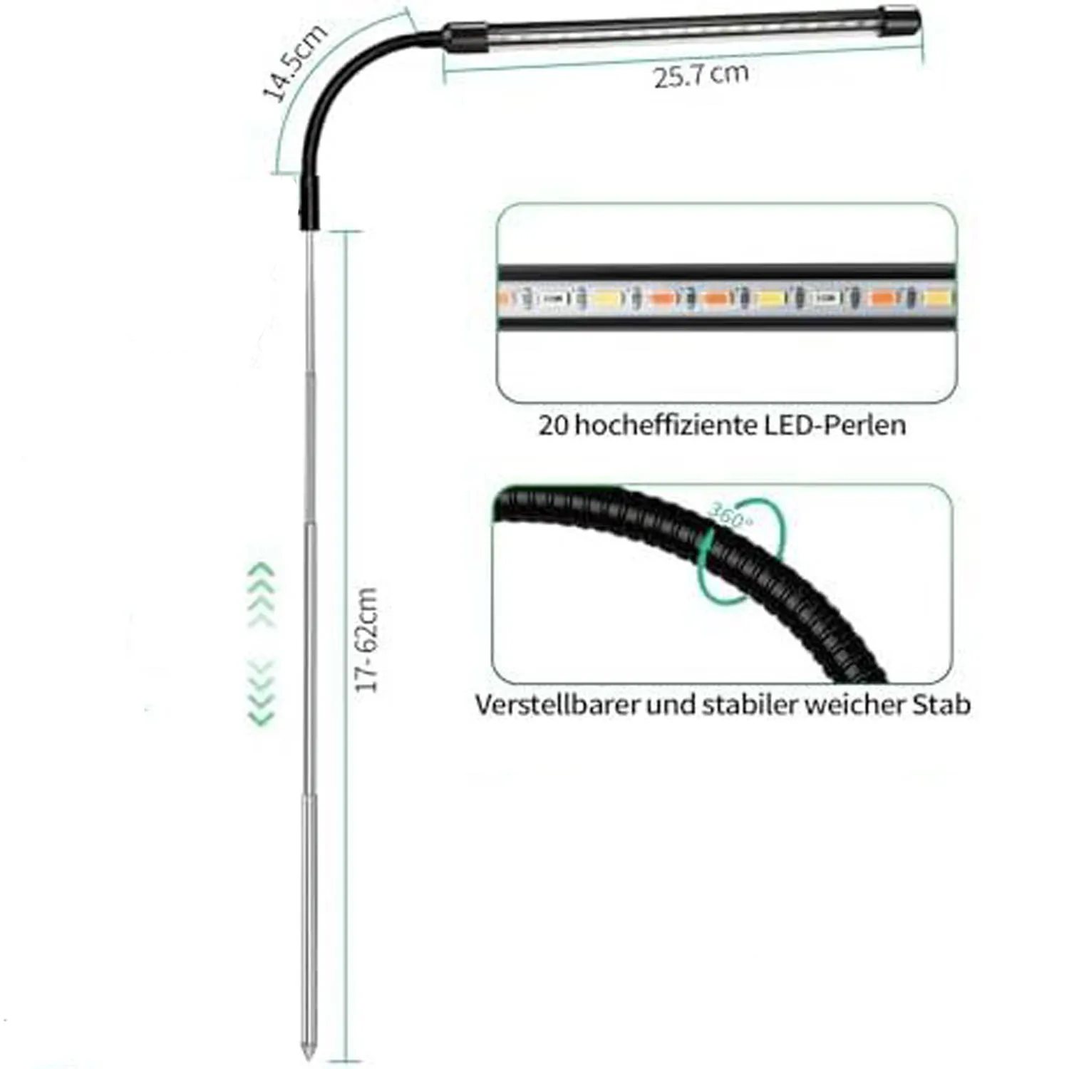 LED USB Grow Lamp Growth Light Full-Spectrum 5V Timed Dimming Switch Color Plug-in Telescopic Tube Red Blue Warm White 3 Color led grow lamp led plant light growing lamp bulb