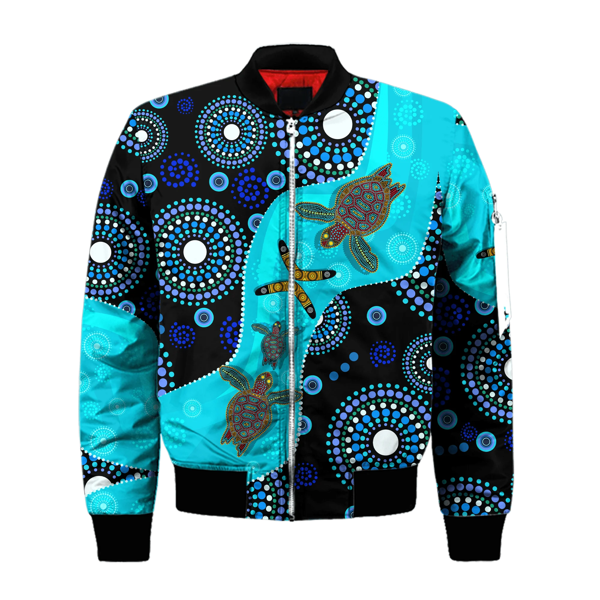 

PLstar Cosmos Polynesian Aboriginal Indigenous Turtles 3D Printed Men's Bomber Jackets Winter Unisex Casual Zipper Jacket FXU04