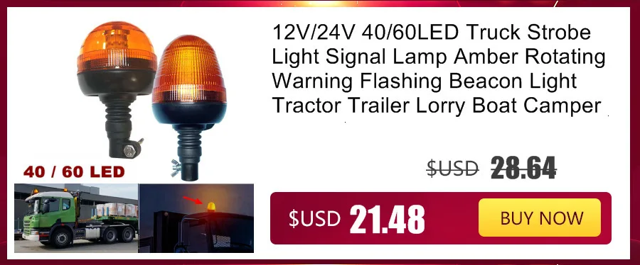 Rotante Flash Ambra Faro Flessibile Din Palo Montante Trattore Luce - Foto 7