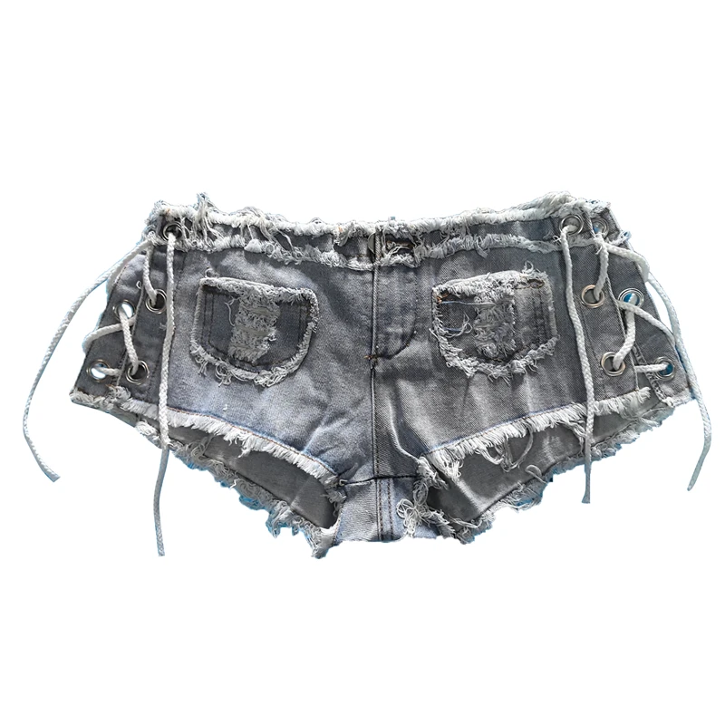 Neue koreanische Sommer europäische amerikanische Mode sexy niedrige Taille zerrissen raue Kante Damen Denim Shorts Slim Fit abnehmen Hot pants