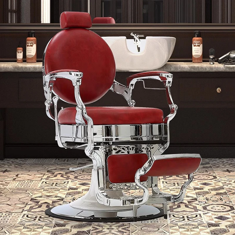 Luxury Hairdressing Swivel Chair Recliner Vintage Beauty Tattoo Salon Chair Makeup Ergonomic Cadeira Salon Furniture LJ50BC