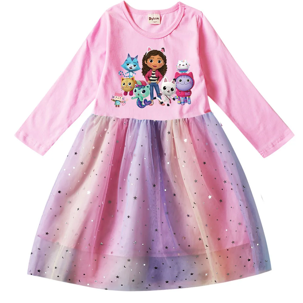 

Gabbys Doll House Baby Girl Dresses Kids Clothes Gabby Cats Clothes Carnival Cosplay Costume Children Long Sleeve Casual Dress
