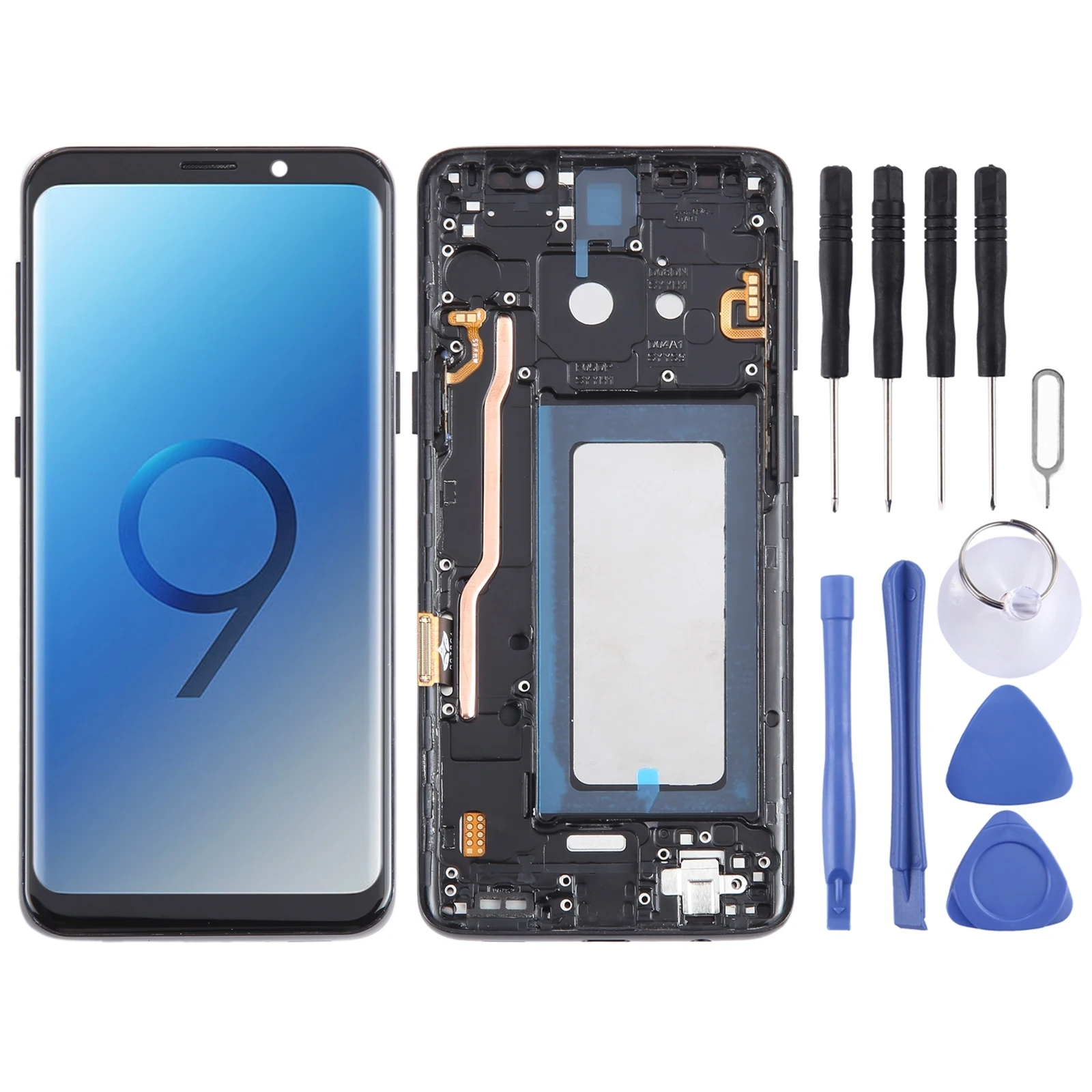Per Samsung Galaxy S9 Sm-G955 Tft Lcd Screen Digitizer Assemblaggio Completo Con Cornice