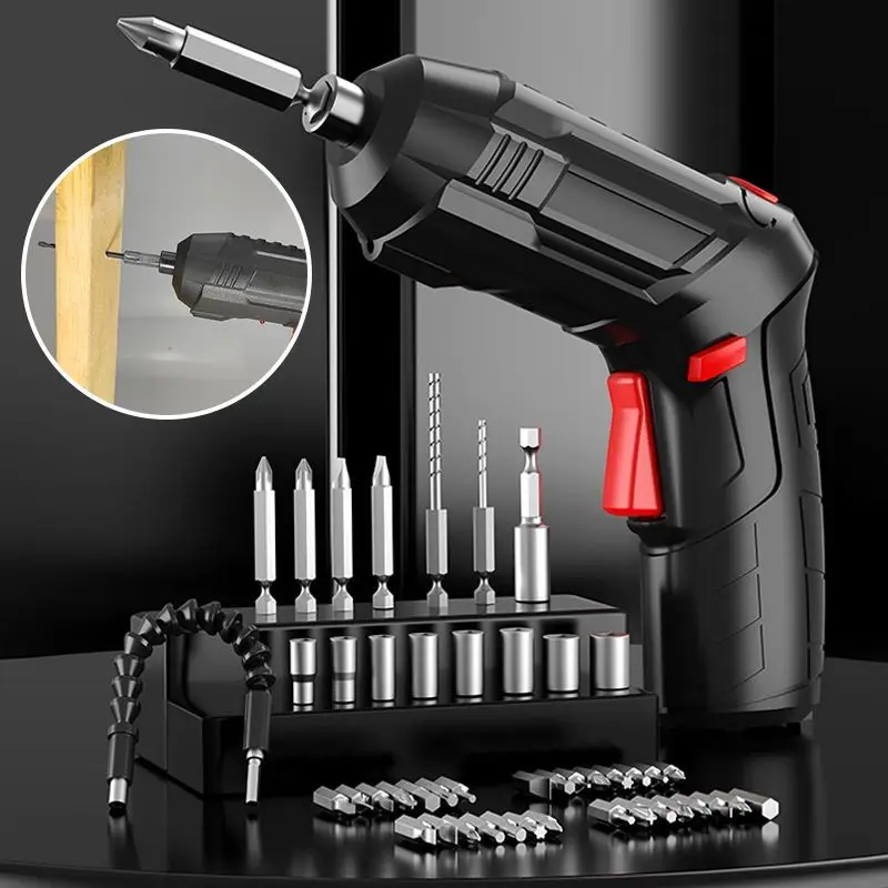 15/30PCS Electric Screwdriver Household Small Electric Drill Cordless  Wrench Set