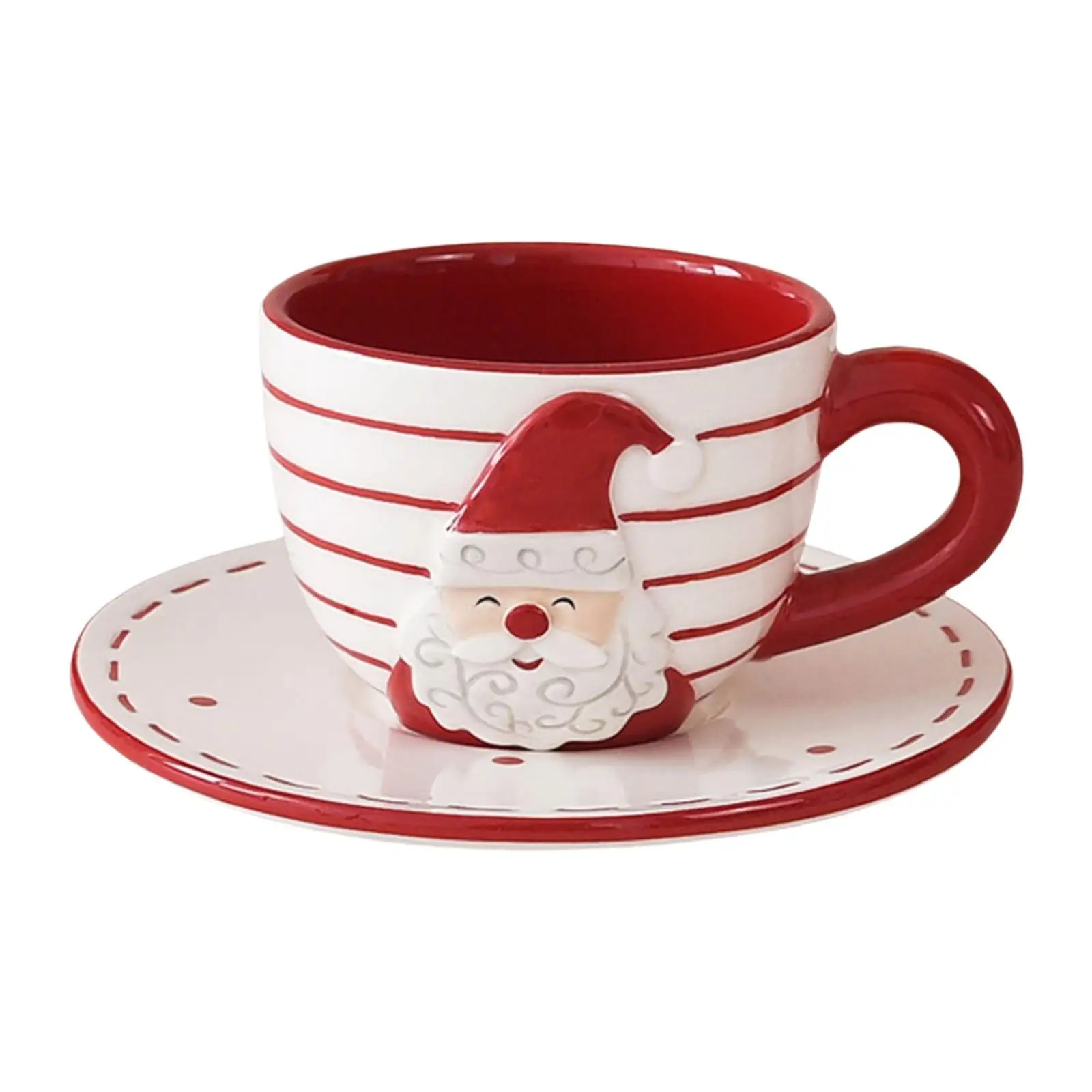 Santa Claus Christmas Tea Cups and Saucer Versatile Creative Espresso Latte Mug for Table Supplies Christmas Decoration Santa Claus Christmas Tea Cups and Saucer Versatile Creative Espresso Latte Mug for Table Supplies Christmas Decoration