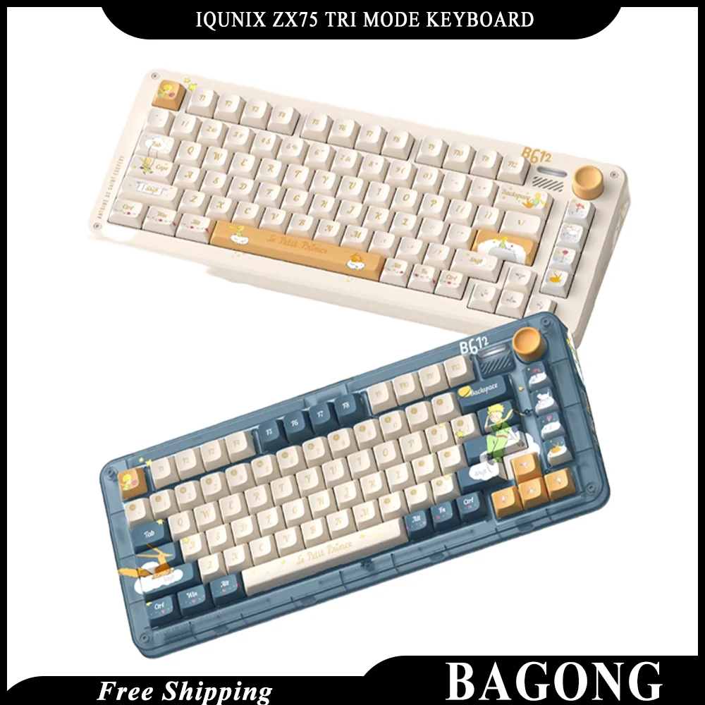

Механическая клавиатура Iqunix Zx75, 81 клавиша, Bluetooth, Беспроводная игровая клавиатура с тремя режимами, Rgb подсветка, Hotswap, аксессуары для компьютера